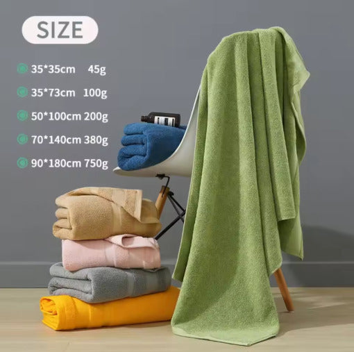 2 Pcs Towel Set 100% Cotton Soft Absorbent Towels for Bathroom Livingroom Kitchen